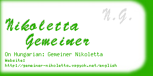 nikoletta gemeiner business card